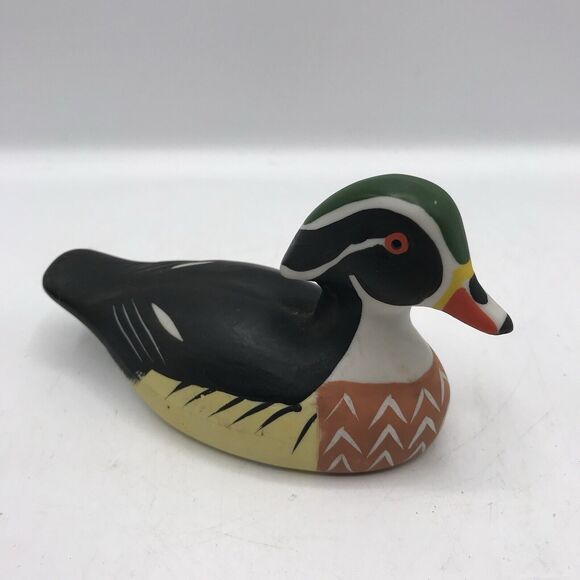 Porcelain Carolina Duck Decoy Miniature 4.5" Made In Tawain - Picture 1 of 8